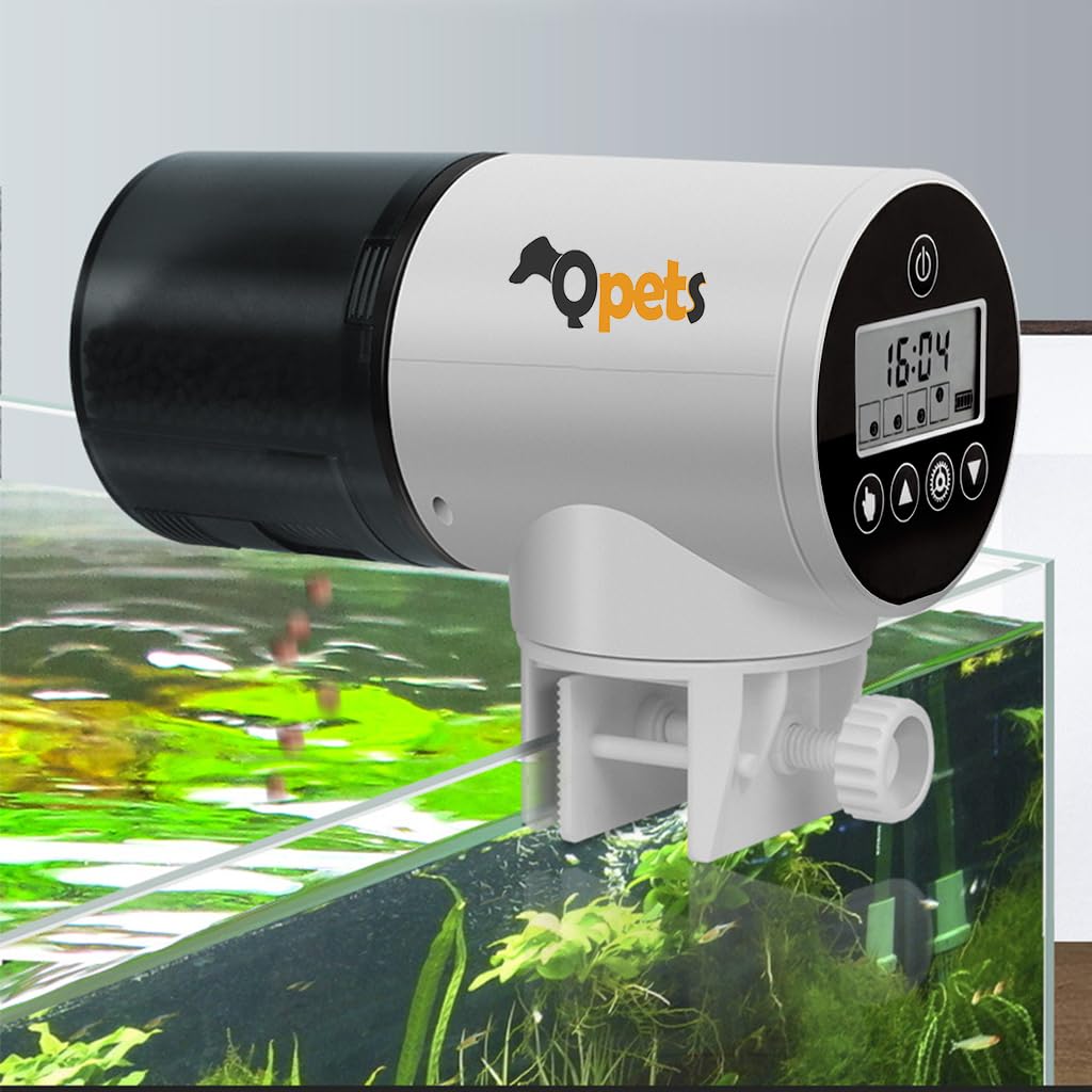 Qpets Automatic Fish Feeder, Timer Turtle Food Fish Tank Accessories Aquarium Plastic Auto Feeder Fish for Marine Aquariums Pond Qpets Automatic Fish Feeder, Timer Turtle Food Fish Tank Accessories Aquarium Plastic Auto Feeder Fish for Marine Aquariums Pond